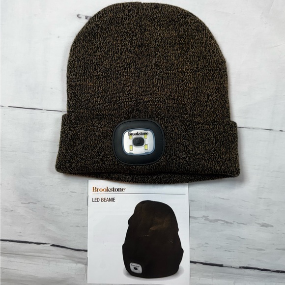 Brookstone Other - Brookstone Dark Brown LED Beanie NWOT